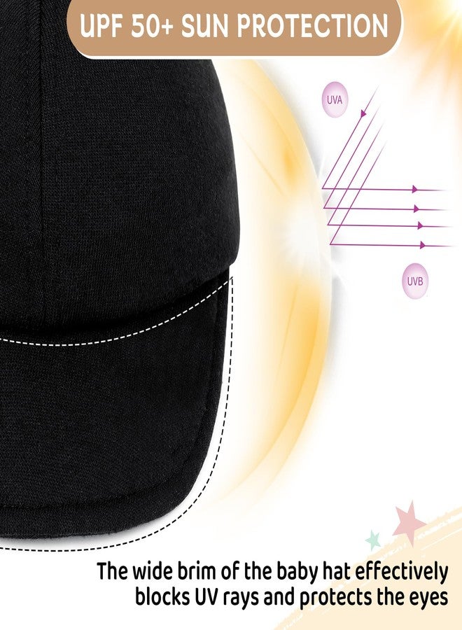 Durio Baby Baseball Hat Adjustable Baby Baseball Cap Soft Black Baseball Cap Sun Protection Babys Hats 0-3 Months Baby Boy Sun Hat A Black 0-3 Months - Image 2