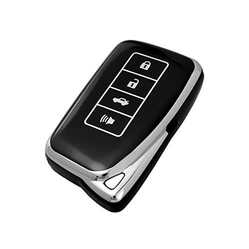 OFFCURVE غطاء مفتاح OFFCURVE لسيارات لكزس، غلاف مفتاح متوافق مع لكزس RX ES GS LS RS NX GX LX RC LC، ملحقات السيارة، واقي كامل لمفتاح السيارة، أسود - Image 1