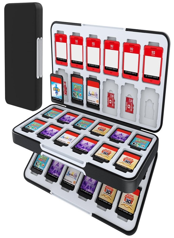 HEIYING Game Card Case for Nintendo Switch&Switch OLED,Portable Switch Lite Game Card Storage with 48 Game Card Slots and 24 Micro SD Card Slots. (Black) - Image 1