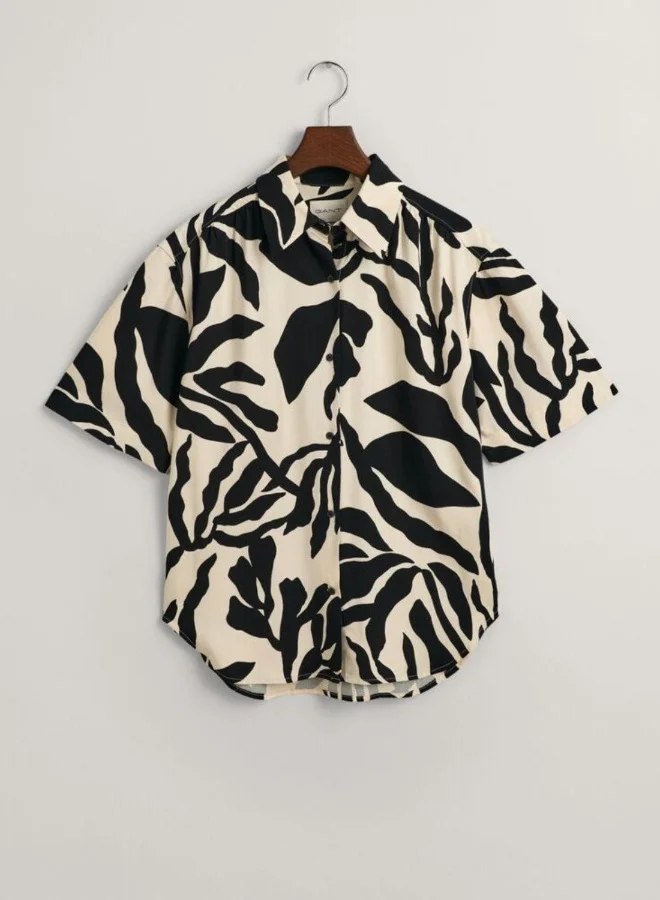GANT Gant Relaxed Fit Palm Print Short Sleeve Shirt