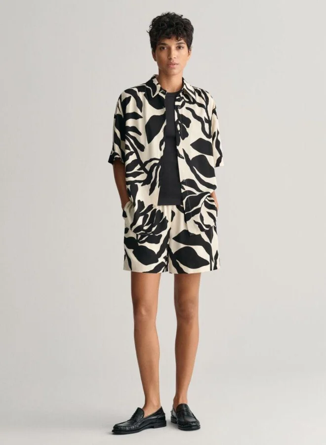 GANT Gant Relaxed Fit Palm Print Short Sleeve Shirt