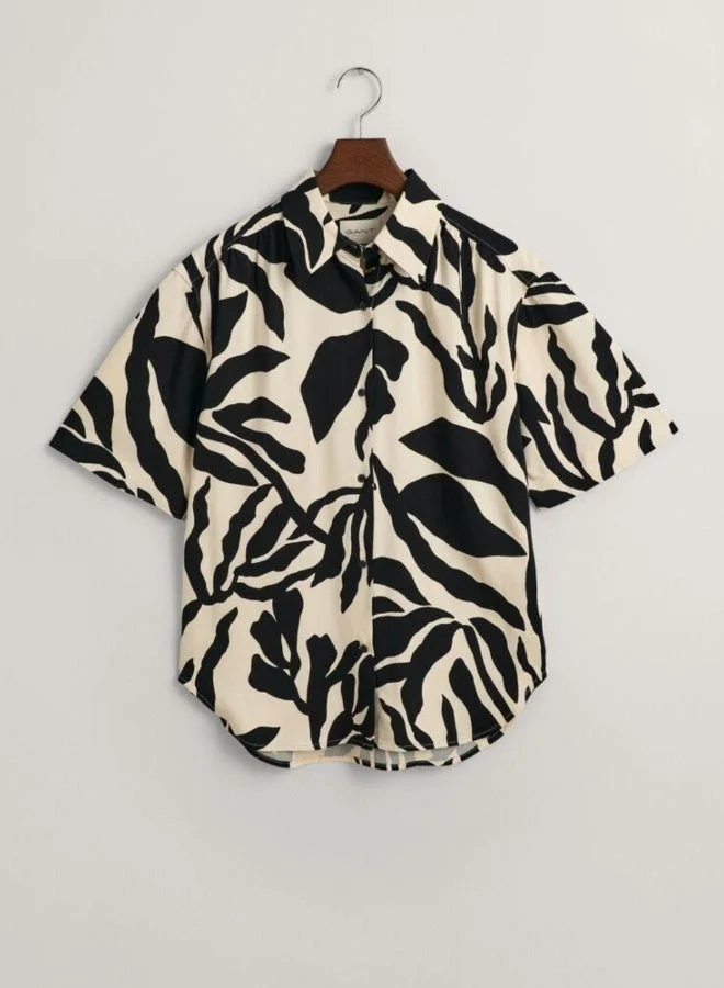 GANT  Gant Relaxed Fit Palm Print Short Sleeve Shirt for Women | Best Price UAE