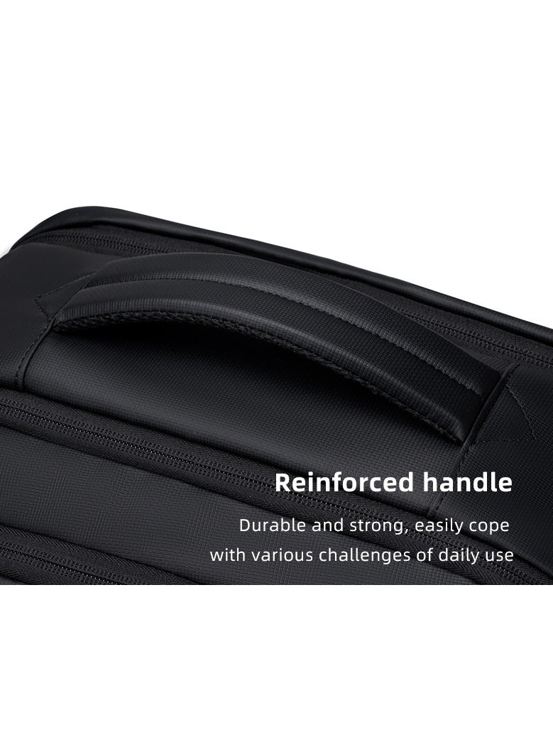 GB00734 15.6-inch Laptop Business Casual Large Capacity Water-resistant Backpack Bag - Black