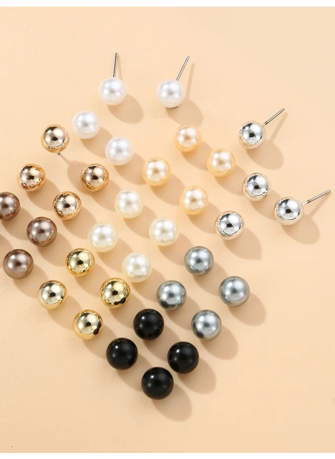 Take Two Take Two Set of 18 - Faux Pearl Earrings
