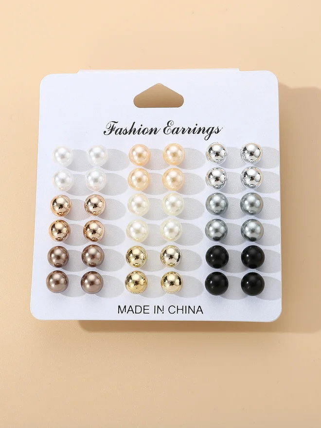 تايك تو Take Two Set of 18 - Faux Pearl Earrings