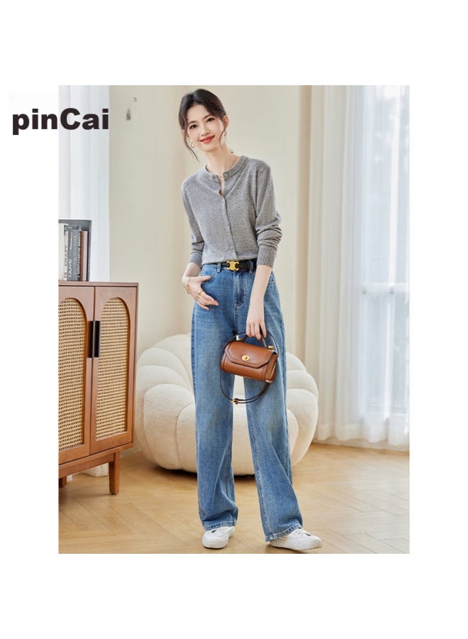 Pincai Knitted Cardigan For Women, Round Neck, Simple And Fashionable Sweater, Inner Layer, Solid Color Base Shirt, Top P13qz1016 - Image 5