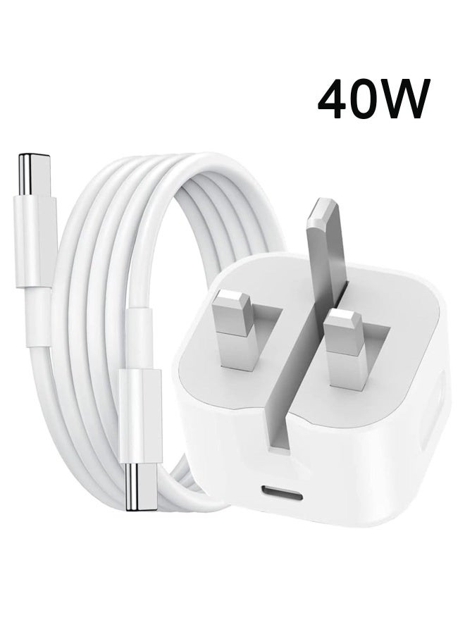 دراكلاو شاحن آيفون، شاحن آيفون 17 16 برو بقوة 40 وات بشحن سريع عبر منفذ Type C، شاحن USB-C سريع بمنفذ PD، رأس شاحن سريع لآيفون 17، مقبس طاقة من نوع Type-C، محول سفر عالمي، منفذ USB-C متوافق مع آيفون 17/17 برو/17 برو ماكس/آير/16/16 برو ماكس/15/15 برو/بلاس، آيباد، أيربودز - Image 1