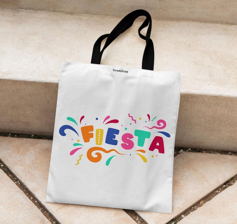 TrendoPrint Canvas White Tote Bags for Women with Zip 15Kgs Capacity, College Bag for Girls, 100% Organic Cotton Tote Bag for Shopping, Travel &Beach - Image 3
