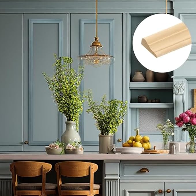 12 PCS WALL MOLDING TRIM, SPLIT WOOD SLATS MOULDINGS UNFINISHED FLUTED WOODEN PANEL WOOD TRIM MOLDING DECORATIVE FOR DIY DOOR, WALL, TABLE, CABINET (15.8" X 1.6" X 0.6") - Image 3