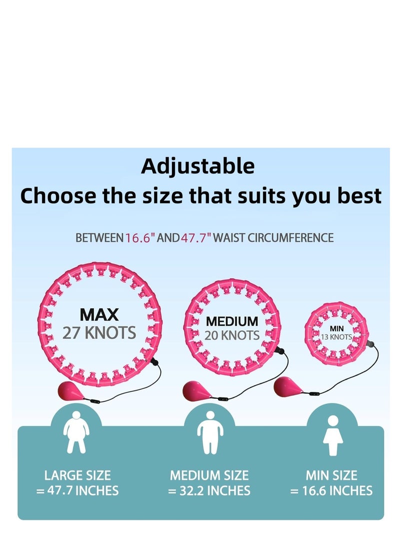 TRASSLE Weighted Hula Hoop for Adult Weight Loss, 2 in 1 Smart Fitness Workout Hula Circle Hoops with 27 Detachable Knots, Exercise Fit Hoop Suitable for Women and Beginners  - Image 2