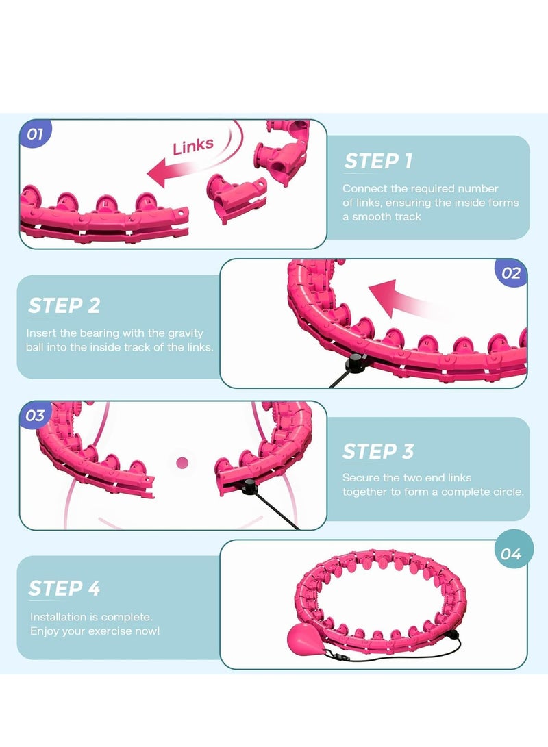 TRASSLE Weighted Hula Hoop for Adult Weight Loss, 2 in 1 Smart Fitness Workout Hula Circle Hoops with 27 Detachable Knots, Exercise Fit Hoop Suitable for Women and Beginners  - Image 3