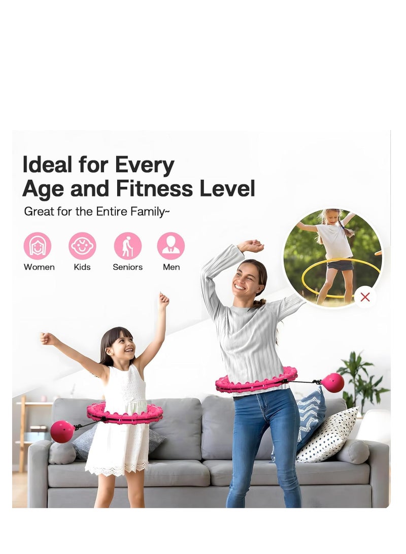 TRASSLE Weighted Hula Hoop for Adult Weight Loss, 2 in 1 Smart Fitness Workout Hula Circle Hoops with 27 Detachable Knots, Exercise Fit Hoop Suitable for Women and Beginners  - Image 4