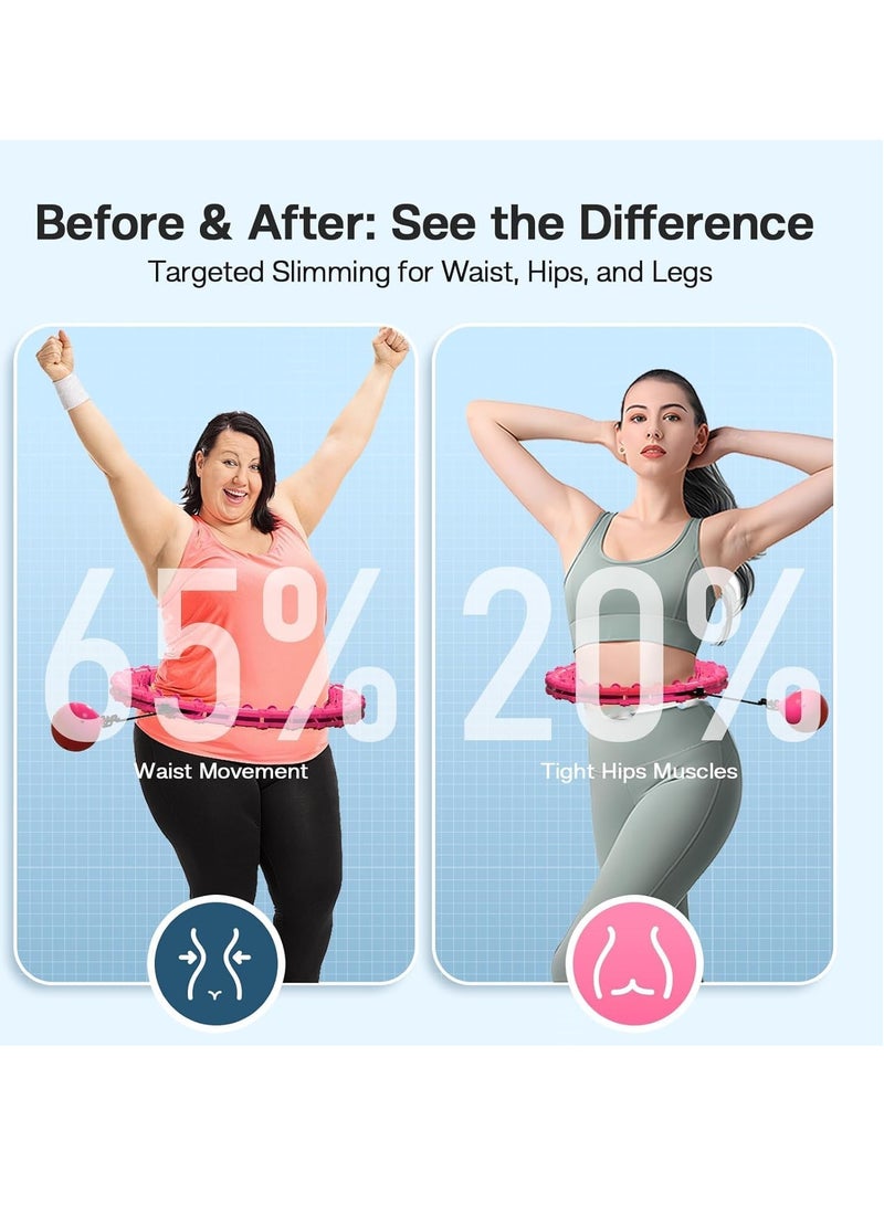 TRASSLE Weighted Hula Hoop for Adult Weight Loss, 2 in 1 Smart Fitness Workout Hula Circle Hoops with 27 Detachable Knots, Exercise Fit Hoop Suitable for Women and Beginners  - Image 5
