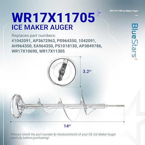 BlueStars Ultra-Durable WR17X11705 Ice Maker Auger Replacement - Compatible with G.E Hot.Point Refrigerators - Replaces WR17X11939 PS1018130 AP3849786 AP3672963 - Image 3