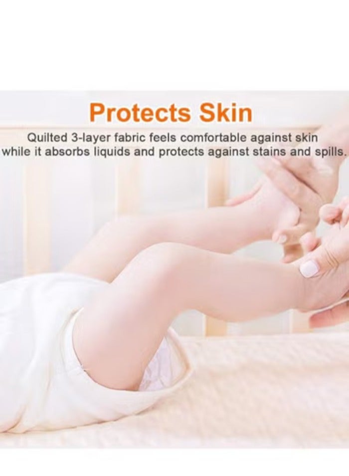 100*120cm Baby Waterproof Bed/Changing Pad, 4-Layer Incontinence Pad with 100% Cotton Surface - Washable Mattress Protector for Babies, Toddlers, and Adults - Image 2