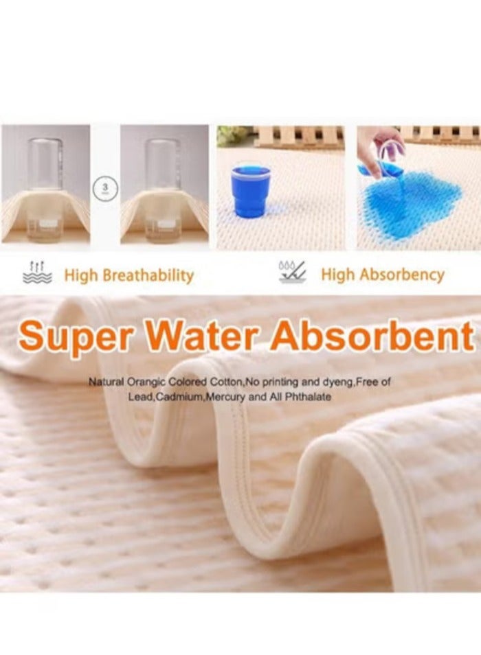 100*120cm Baby Waterproof Bed/Changing Pad, 4-Layer Incontinence Pad with 100% Cotton Surface - Washable Mattress Protector for Babies, Toddlers, and Adults - Image 3