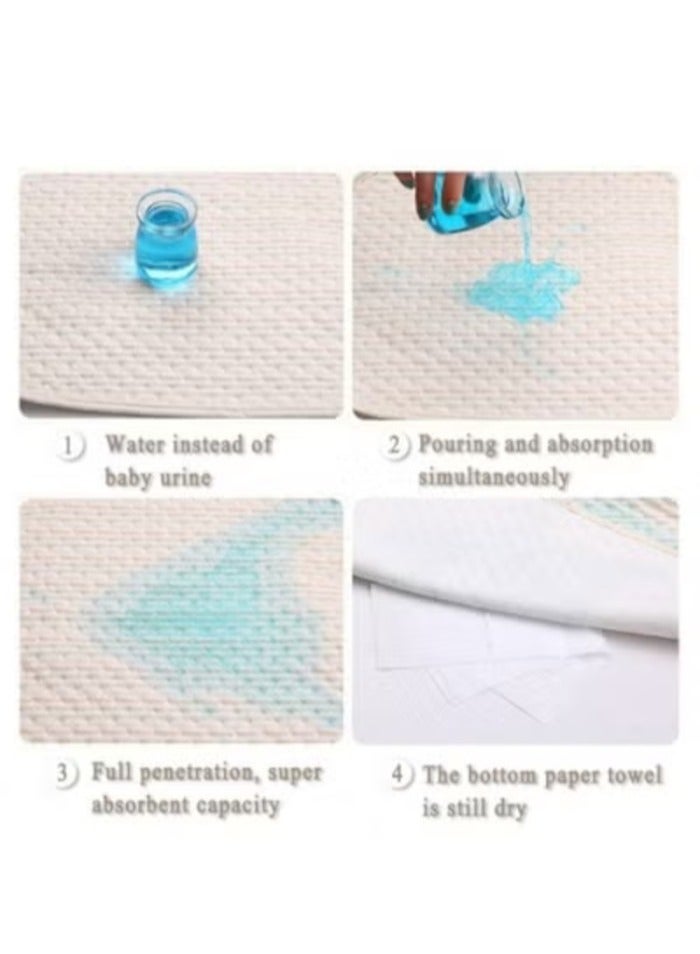 100*120cm Baby Waterproof Bed/Changing Pad, 4-Layer Incontinence Pad with 100% Cotton Surface - Washable Mattress Protector for Babies, Toddlers, and Adults - Image 4