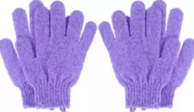 Feelhigh Exfoliating Dual Texture Bath Gloves for Shower, Spa, Massage and Body Scrubs (medium, 2)