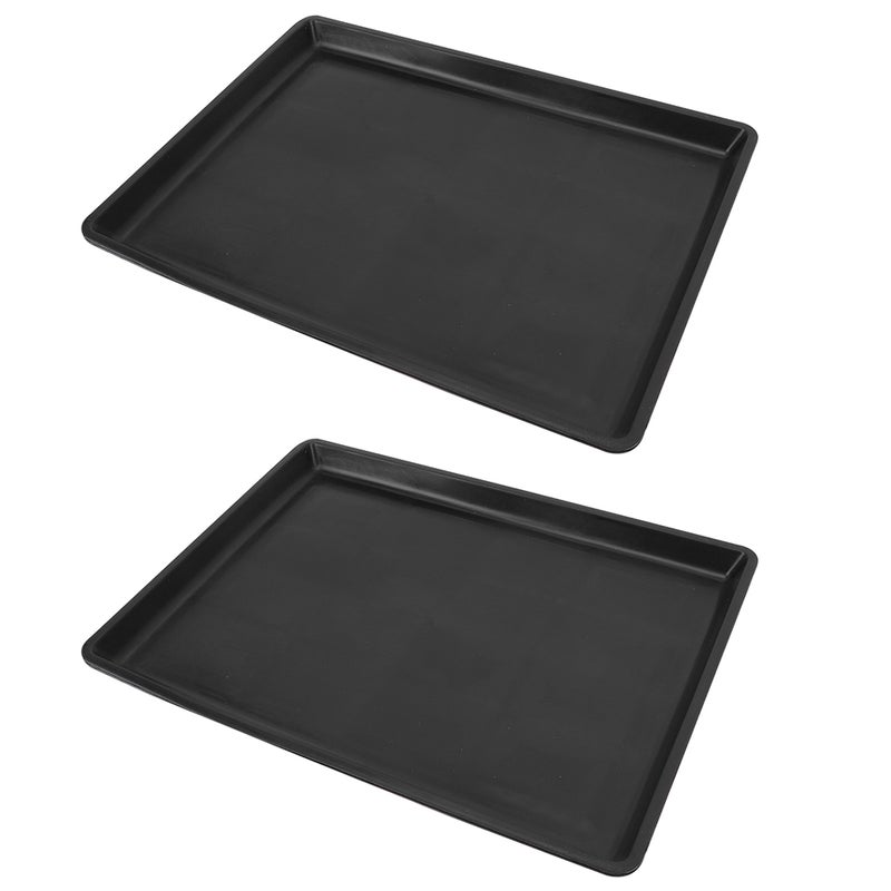 2pcs Pet Poop Trays Pet Toilet Pans Dog Cage Trays Pet Cage Accessories (Black) - Image 1