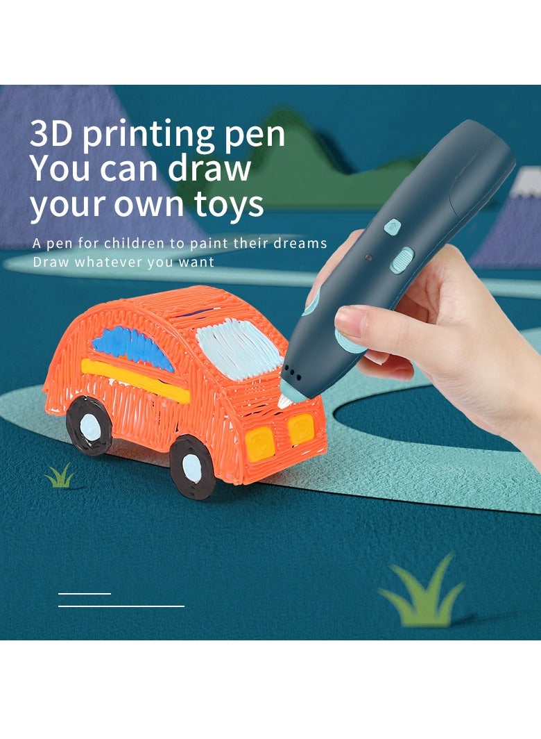 Generic Low Temperature 3D Printing Pen for Kids - Safe DIY Graffiti & Creative Crafts, Multi-Function Design, Perfect for Children's Art Projects (Blue)  - Image 1