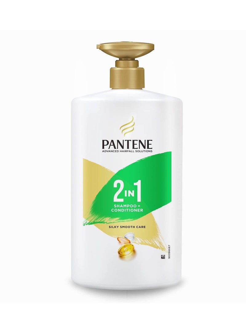 Pantene Advanced Hairfall Solution 2in1 Anti Hairfall Silky Smooth Shampoo Conditioner   1L - Image 1
