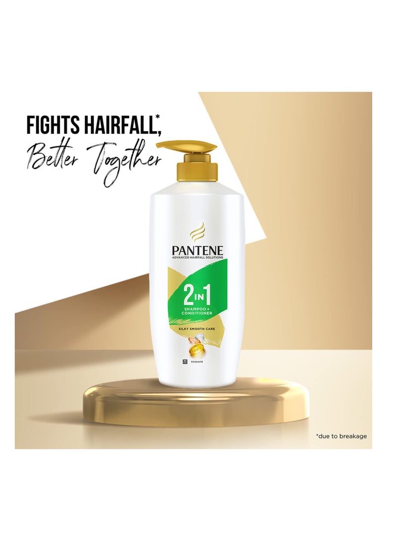 Pantene Advanced Hairfall Solution 2in1 Anti Hairfall Silky Smooth Shampoo Conditioner   1L - Image 3