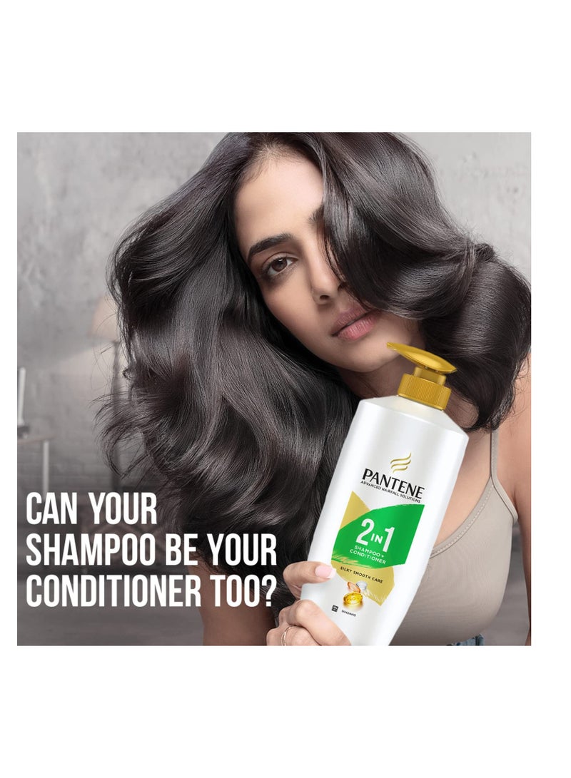 Pantene Advanced Hairfall Solution 2in1 Anti Hairfall Silky Smooth Shampoo Conditioner   1L - Image 2