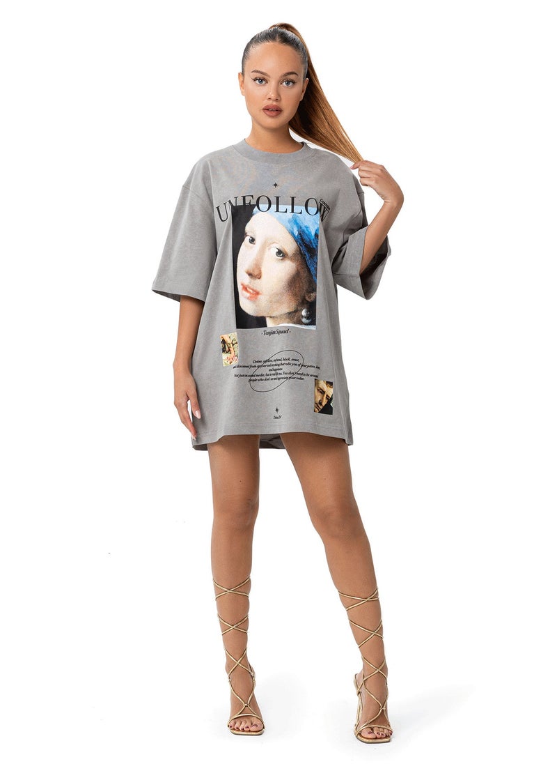 تنجيم سكواد تيشيرت تانجم سكواد - أنفولو نسائي رمادي - Image 1