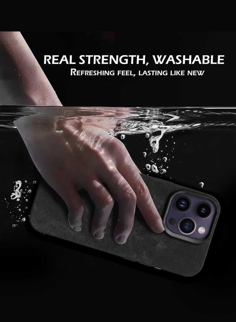 CATANES 2Packs iPhone 14 Pro Max Alcantara Case Cover Premium Quality Luxurious Soft Touch Protection with Metal Camera Frame with a 3D Screen Protector - Black  - Image 5