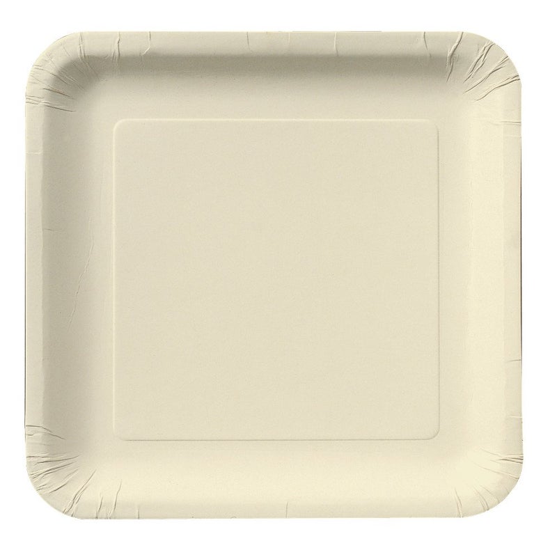 Creative Converting Touch of Color 18 Count Square Paper Dinner Plates, Ivory - Image 5