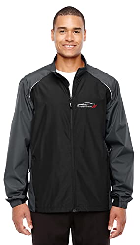 JH DESIGN GROUP Men's Dodge Charger Lightweight Nylon Windbreaker Jacket (Black, Large) - Image 1