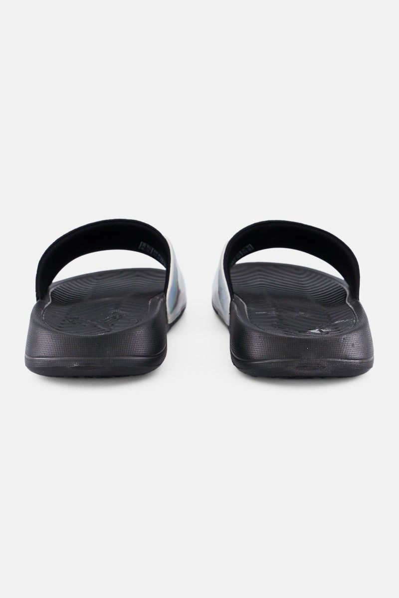 PUMA Kids Boy Popcat Chrome Slip On Slides, Silver  - Image 3
