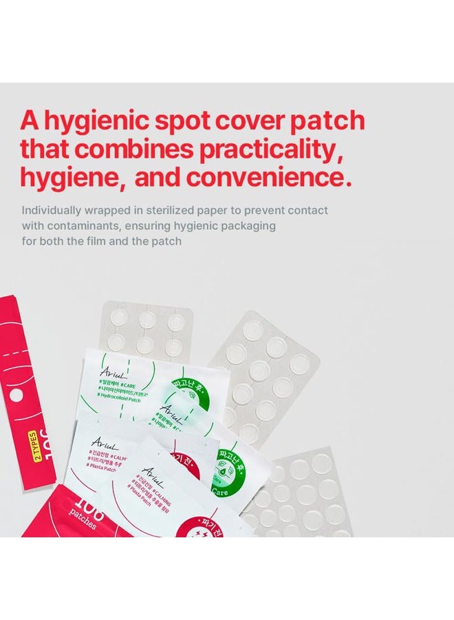 Ariul True Ac Spot Cover After Care Patch, Invisible Patch, Hydrocolloid Patches To Cover Zits And Stains (Niacinamide+Tea Tree Leaf Oil) 10mm*60 Contes+12mm*50 Counts, 110 Count - Image 4
