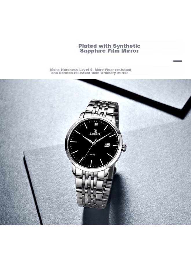 Ebohr Men's Watch, Master Series Simple Steel Strap Men's Birthday Gift Quartz Watch 50290413 - Image 4