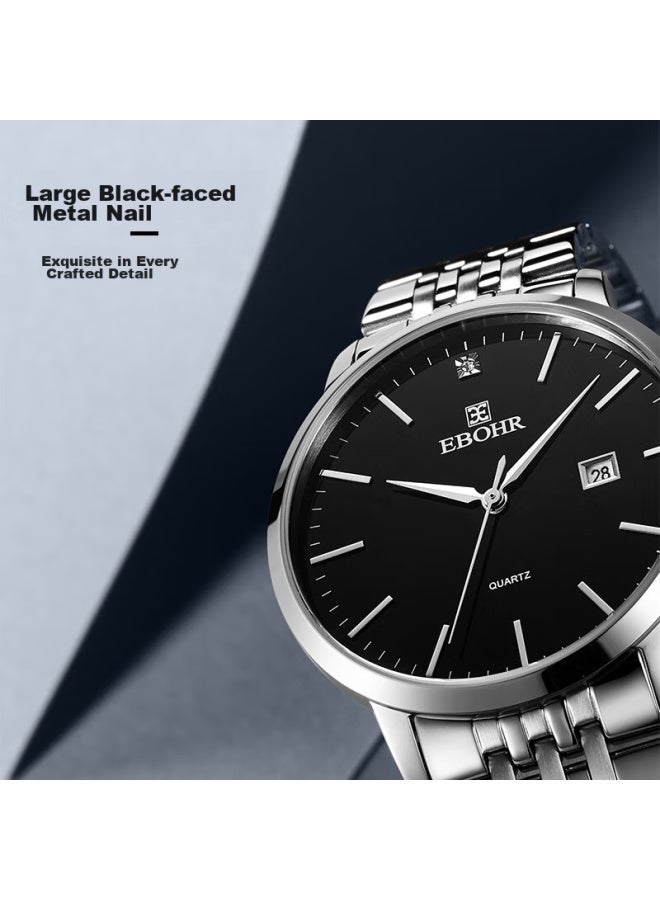 Ebohr Men's Watch, Master Series Simple Steel Strap Men's Birthday Gift Quartz Watch 50290413 - Image 3