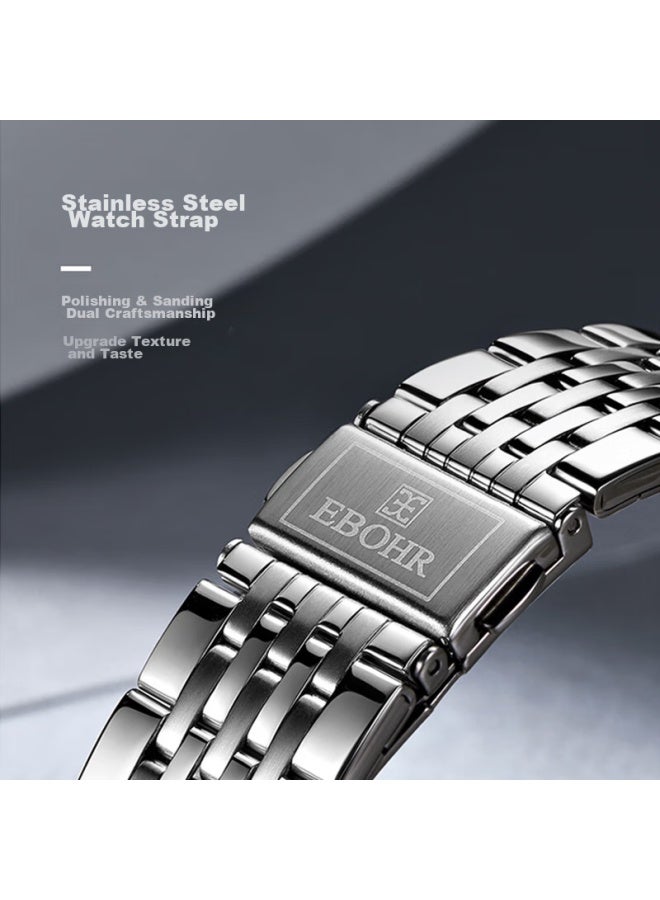 Ebohr Men's Watch, Master Series Simple Steel Strap Men's Birthday Gift Quartz Watch 50290413 - Image 5