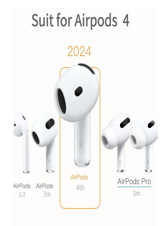 Love Mei 6 أزواج من أغطية الأذن لـ AirPods 4، نصائح جلد الأذن المضادة للانزلاق، ملحقات رياضية رفيعة جداً وناعمة من السيليكون، أغطية هلامية متوافقة مع AirPods الجيل الرابع (أبيض وأسود) - Image 5