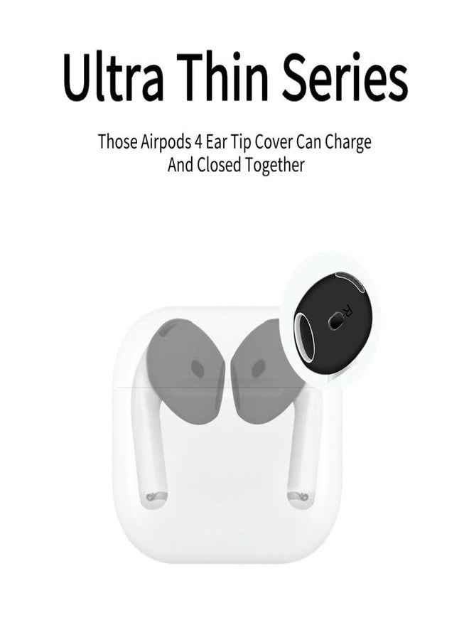 Love Mei 6 أزواج من أغطية الأذن لـ AirPods 4، نصائح جلد الأذن المضادة للانزلاق، ملحقات رياضية رفيعة جداً وناعمة من السيليكون، أغطية هلامية متوافقة مع AirPods الجيل الرابع (أبيض وأسود) - Image 3