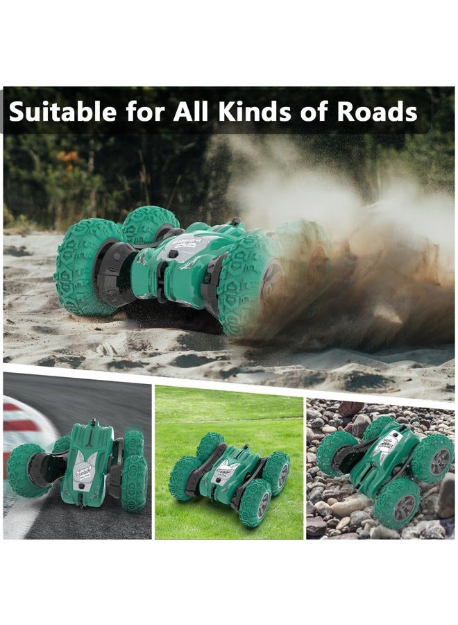 AFUNX Remote Control Car,RC Stunt Double Sided 360° Rolling Rotating Rotation Cars, High Speed Off Road Racing Truck for 3 4 5 6 7 8-12 Year Old Boy Kids Toy (Green) - Image 4