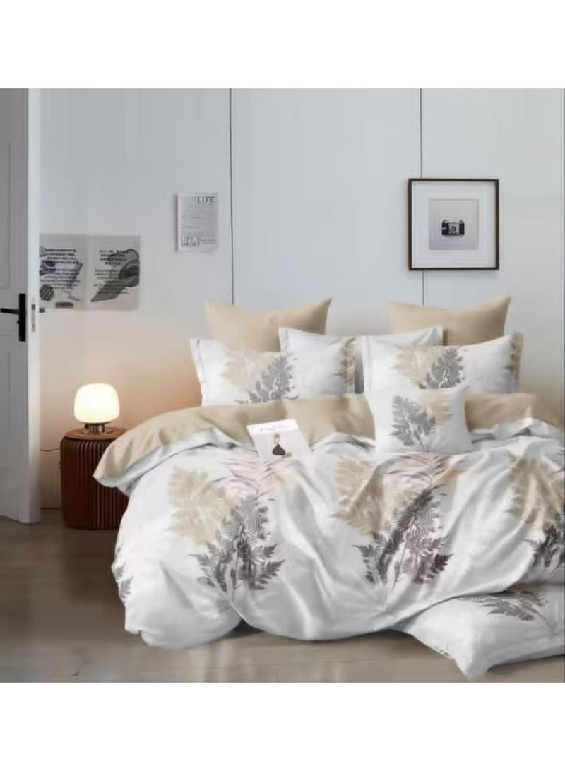 الرائد طقم سرير كينج سايز مكون من 6 قطع - ملاءات سرير ناعمة ومتينة وجيدة التهوية مع غطاء لحاف وملاءة ذات جيب عميق و4 أكياس وسائد - راحة طوال المواسم