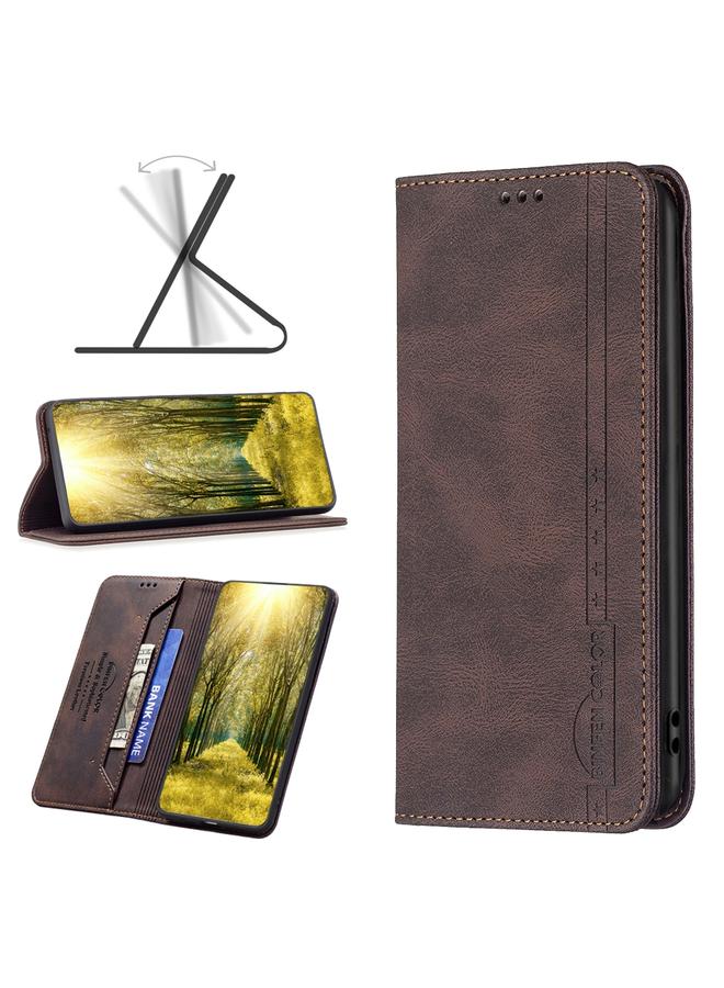 Case For Xiaomi Poco M4 Pro 5G Magnetic RFID Anti-Theft Leather Phone Case