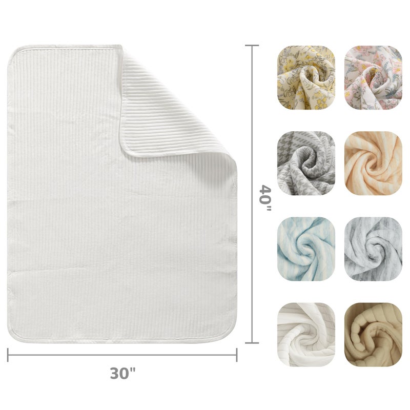 NTBAY Jersey Cotton Quilted Toddler Blanket, Breathable and Warm for Boys and Girls Baby Blanket, 30x40 Inches, White Stripe - Image 3