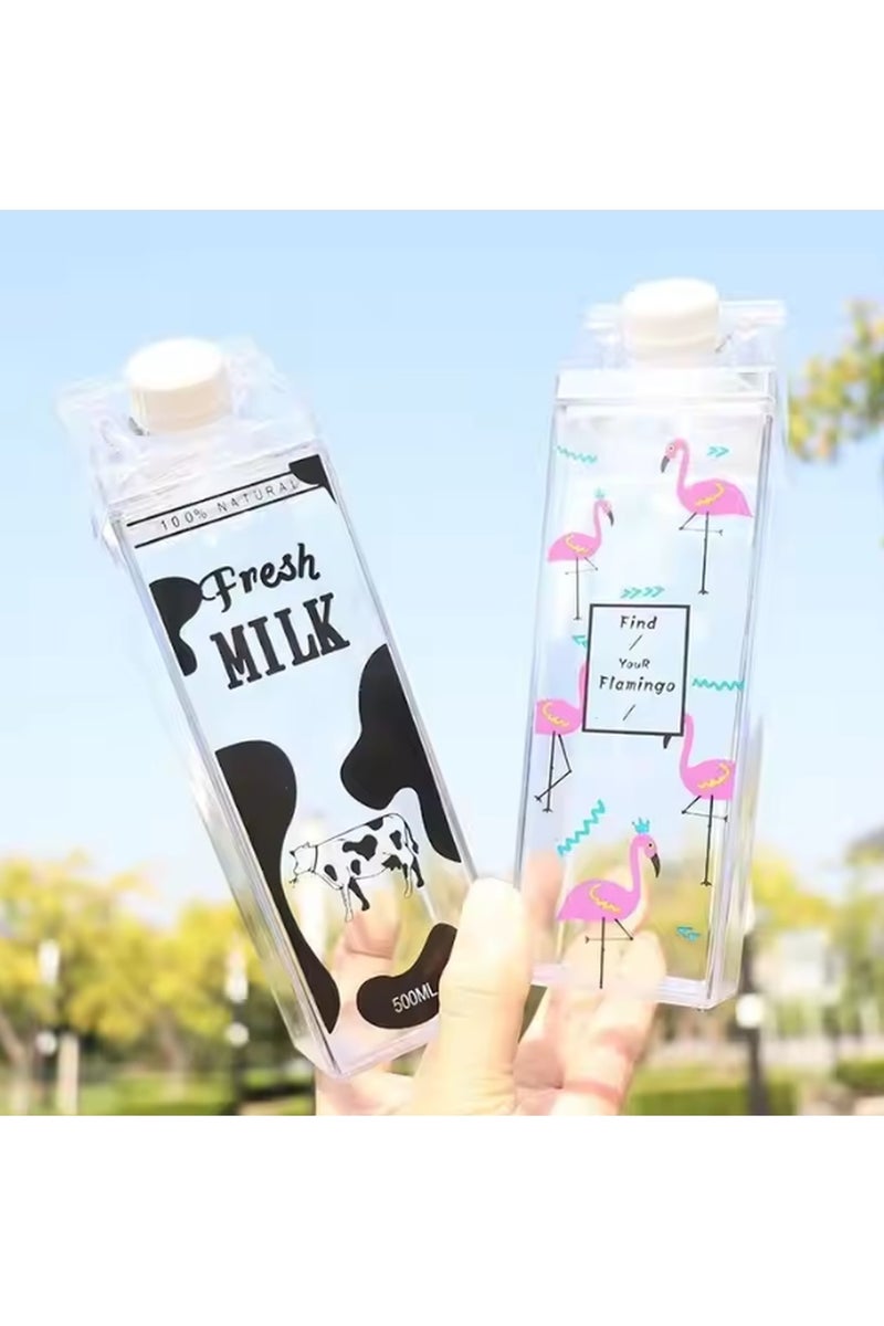 Kimaya Cute Kawaii Mystery Milk Water Bottle 500ml – Reusable Leakproof Drinking Bottle for Kids & Adults, Random Cute Cartoon Design for School, Office & Travel - Image 2