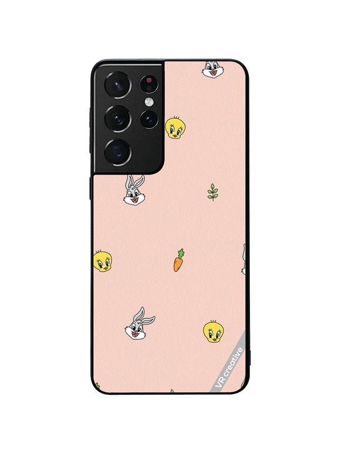 VR CREATIVE Protective Case Cover For Samsung Galaxy S21 Ultra 5G Bunny Design Multicolour - Image 1