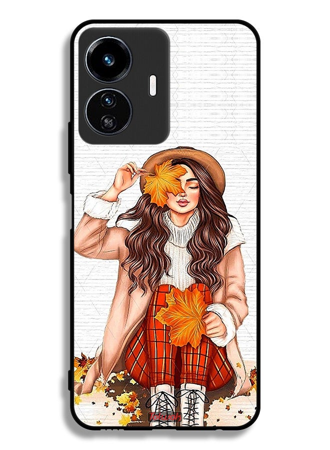 Tolwak Vivo Y77e 5G Protective Case Cover Holding Autumn Leaves Art - Image 2