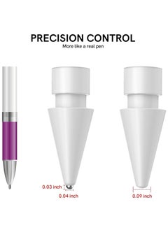 Y&D Tips Replacement for Apple Pencil 1st Gen and 2nd Gen, No Wear Out Fine Point Precise Control Pen Like Nibs (Light Grey 0.8mm 2 Pack)  - Image 2