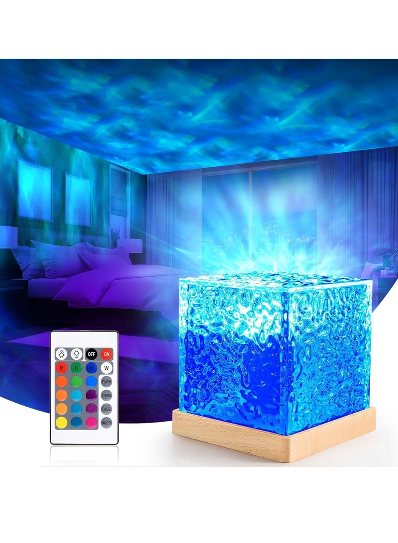 ELTRAZONE Projector Lights Ocean Wave – Romantic Warm Ocean Wave Water Night Light Projector with 3D Water Wave Effect – LED Light Projection Lamp, Crystal Table Lamp for Bedroom, Home, and Living Room Décor – Ideal for Relaxation & Atmosphere - Image 1