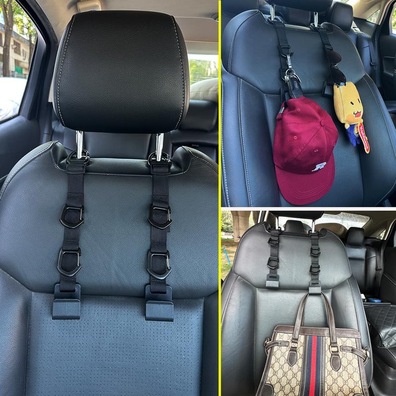 BEATUNEE Car Headrest Hooks, Backseat Storage Organizer Hangers, Universal Vehicle Seat Back Hooks, 4 Pack - Image 5