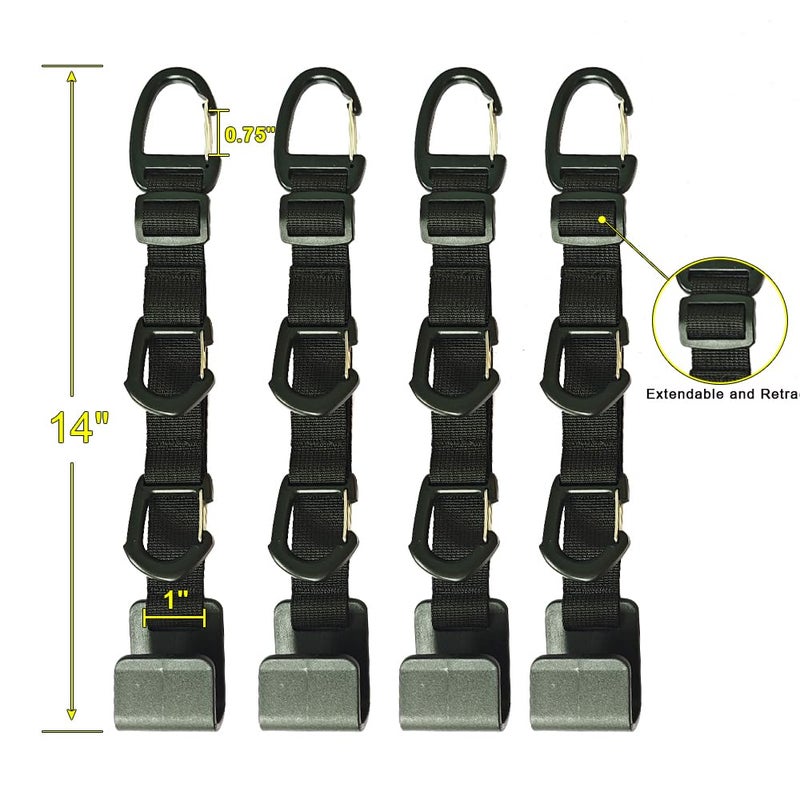 BEATUNEE Car Headrest Hooks, Backseat Storage Organizer Hangers, Universal Vehicle Seat Back Hooks, 4 Pack - Image 2