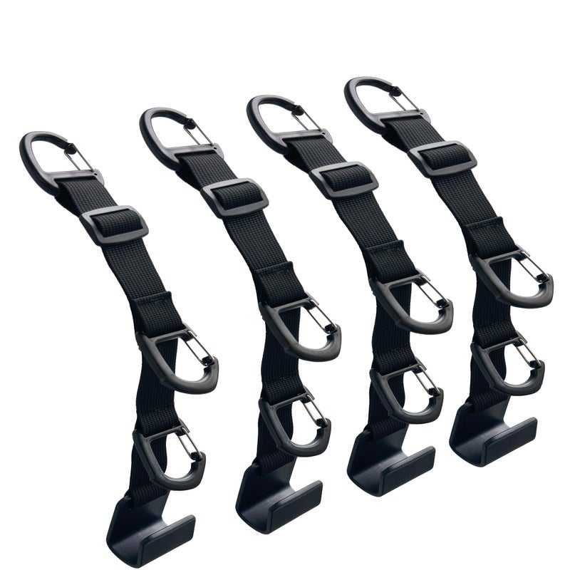 BEATUNEE Car Headrest Hooks, Backseat Storage Organizer Hangers, Universal Vehicle Seat Back Hooks, 4 Pack - Image 1